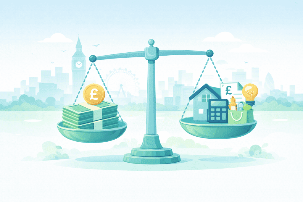 UK salary compared to cost of living expenses