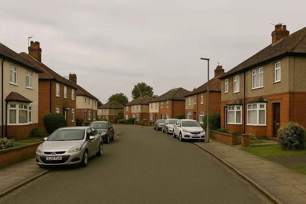 Safe and affordable residential area in the UK with family homes
