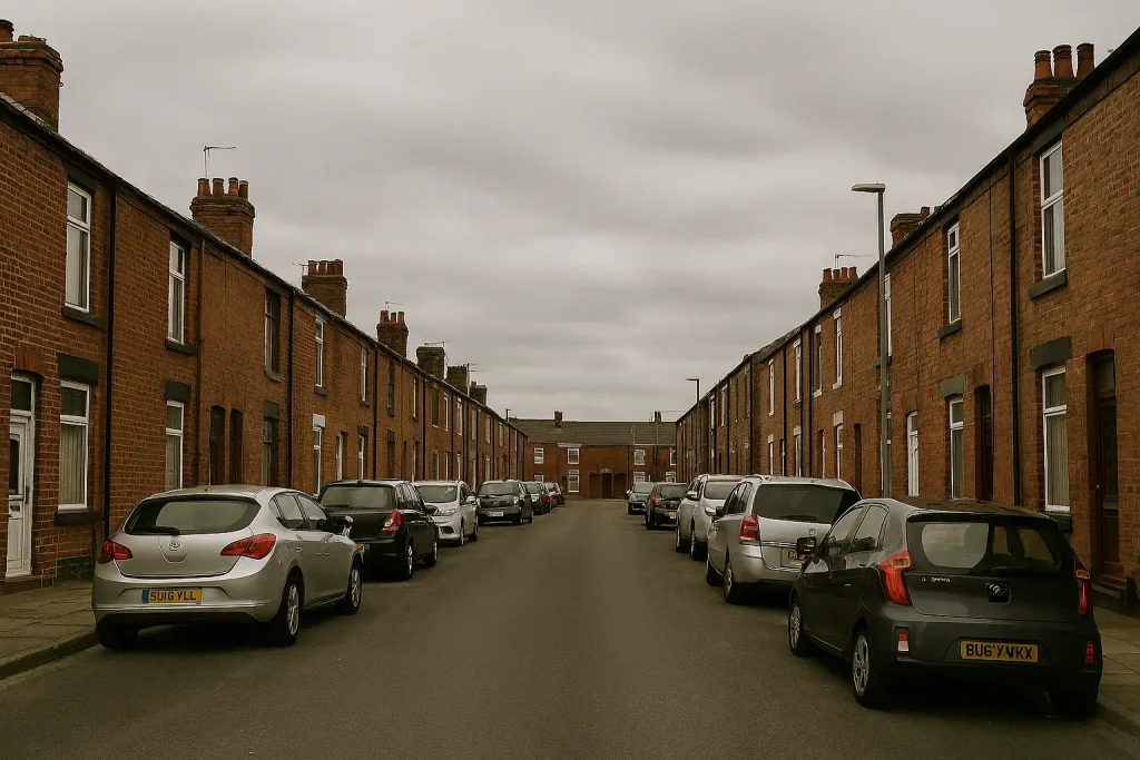 Low cost of living in northern England residential neighbourhood