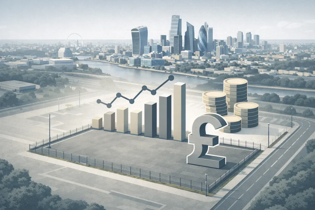 Commercial land rental costs in London