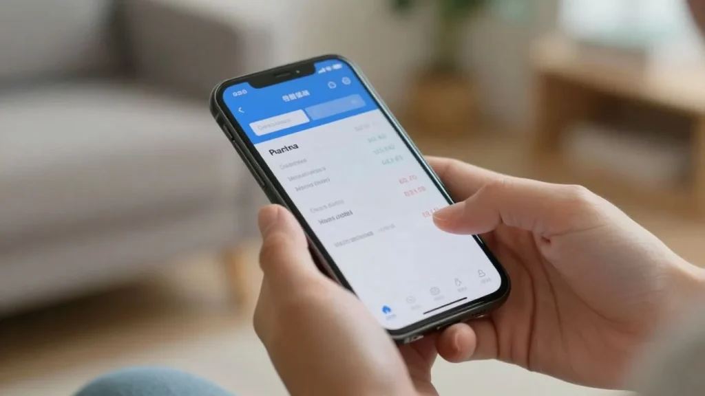 Paying council tax online via smartphone.