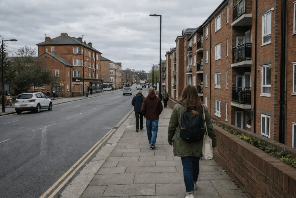 Living conditions in UK cities outside London on a moderate monthly income