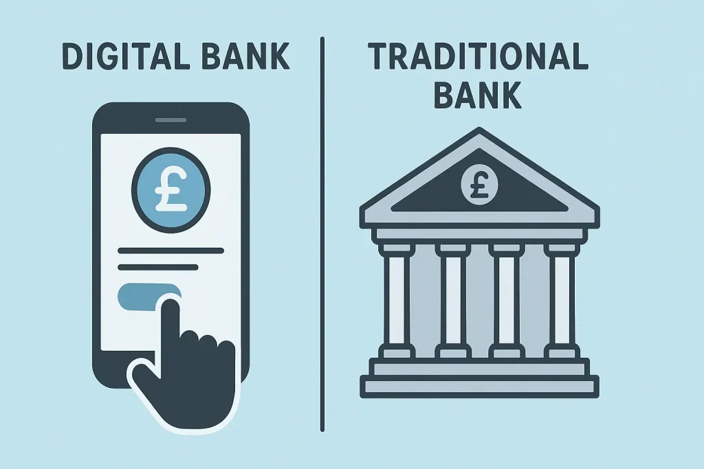 UK Banking for Newcomers: How to Open an Account, Get Paid & Avoid Costly Mistakes Difference between digital banks and traditional banks in the UK