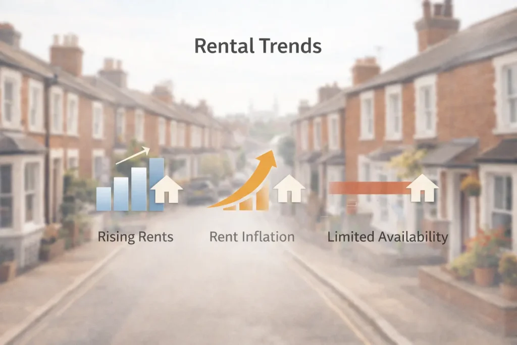 UK housing market trends and rental price changes in 2026 visualised clearly