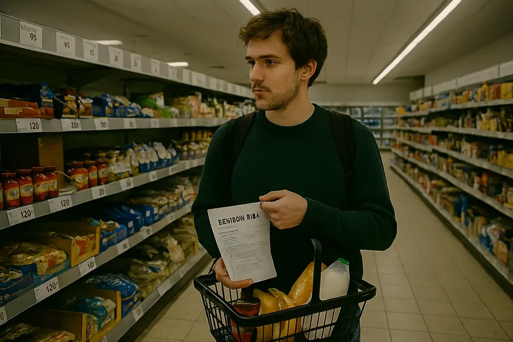 UK Cost of Living for Students in 2026: Real Costs Cost of living in UK for international students shown through weekly grocery shopping