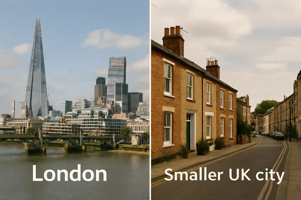 Cost of living comparison between London and other UK cities