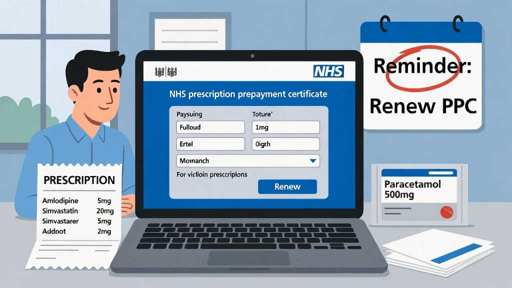 renew NHS prescription prepayment certificate online