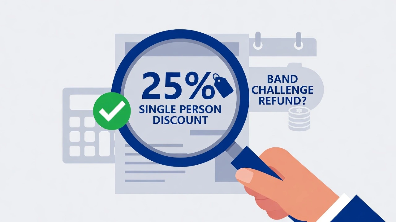 how to get a 25% single person council tax discount in the UK for 2026.
